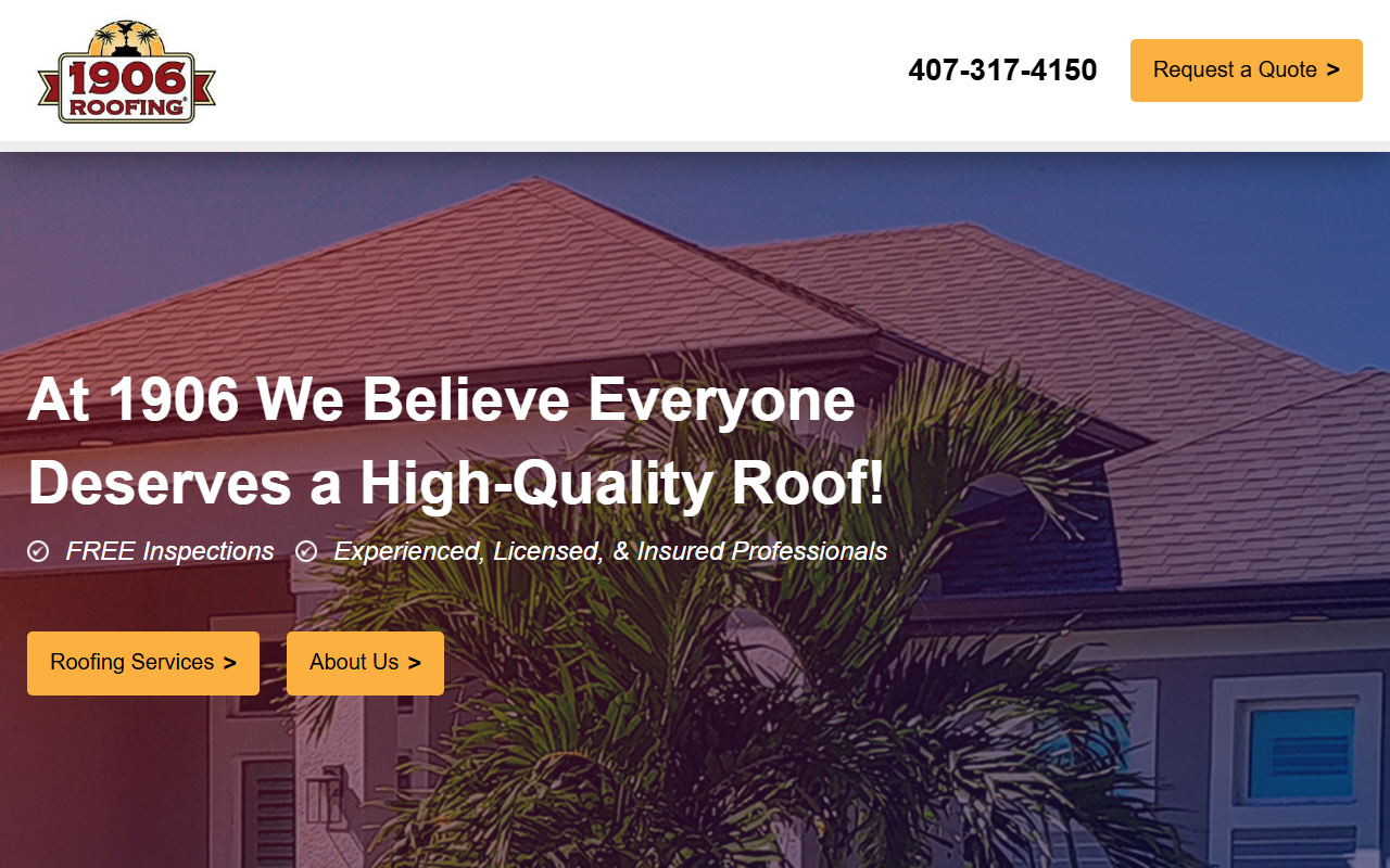 1906roofing.com screenshot