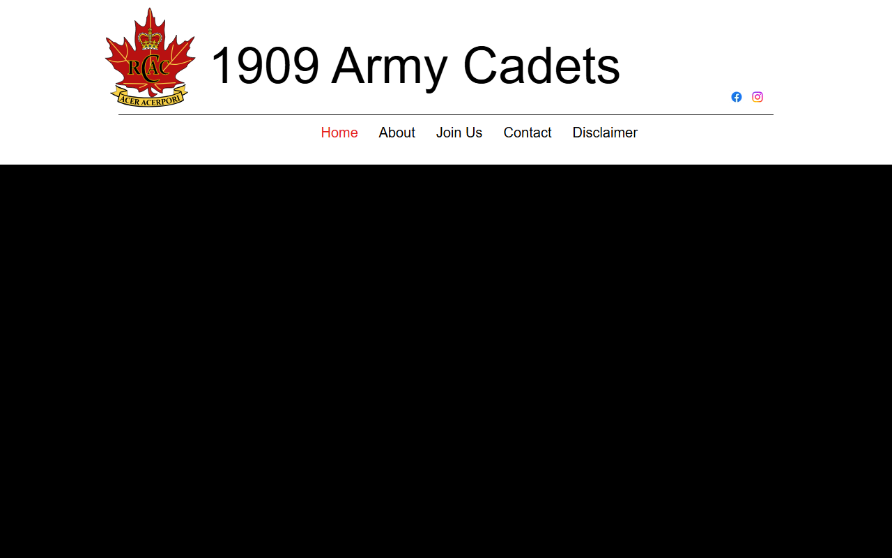 1909armycadets.com screenshot