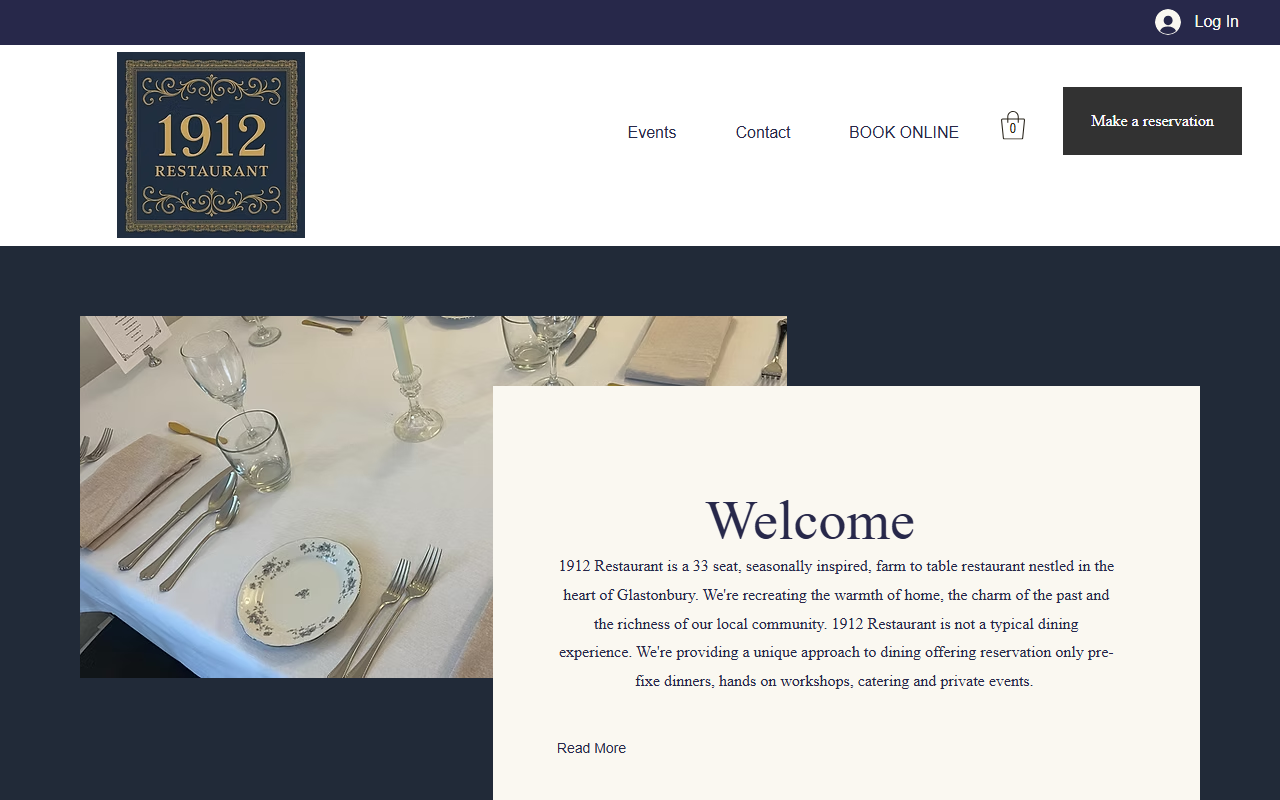 1912restaurant.com screenshot