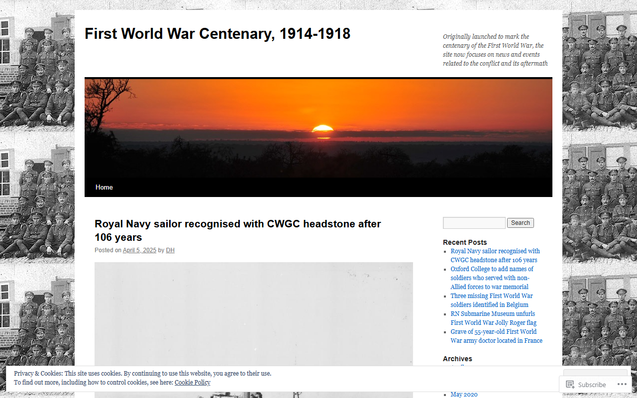 1914centenary.com screenshot