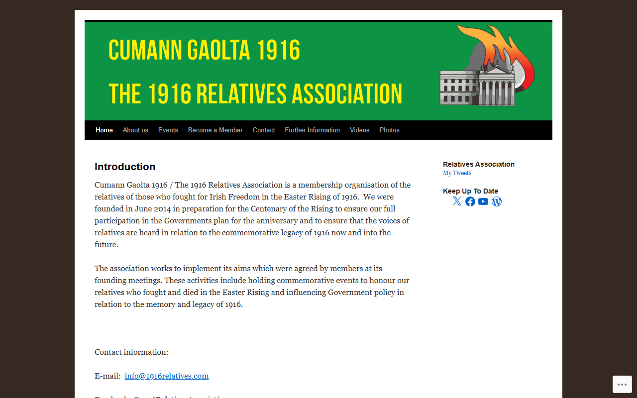 1916relatives.com screenshot