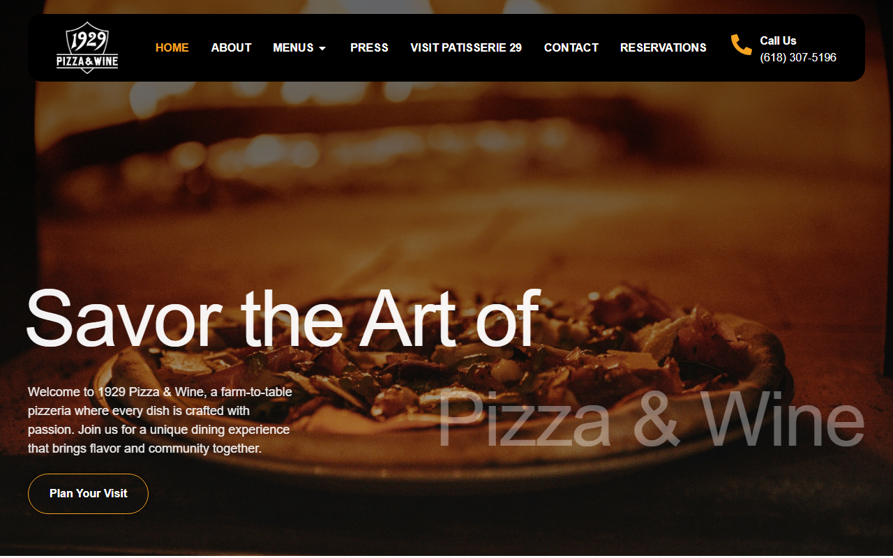 1929pizzaandwine.com screenshot