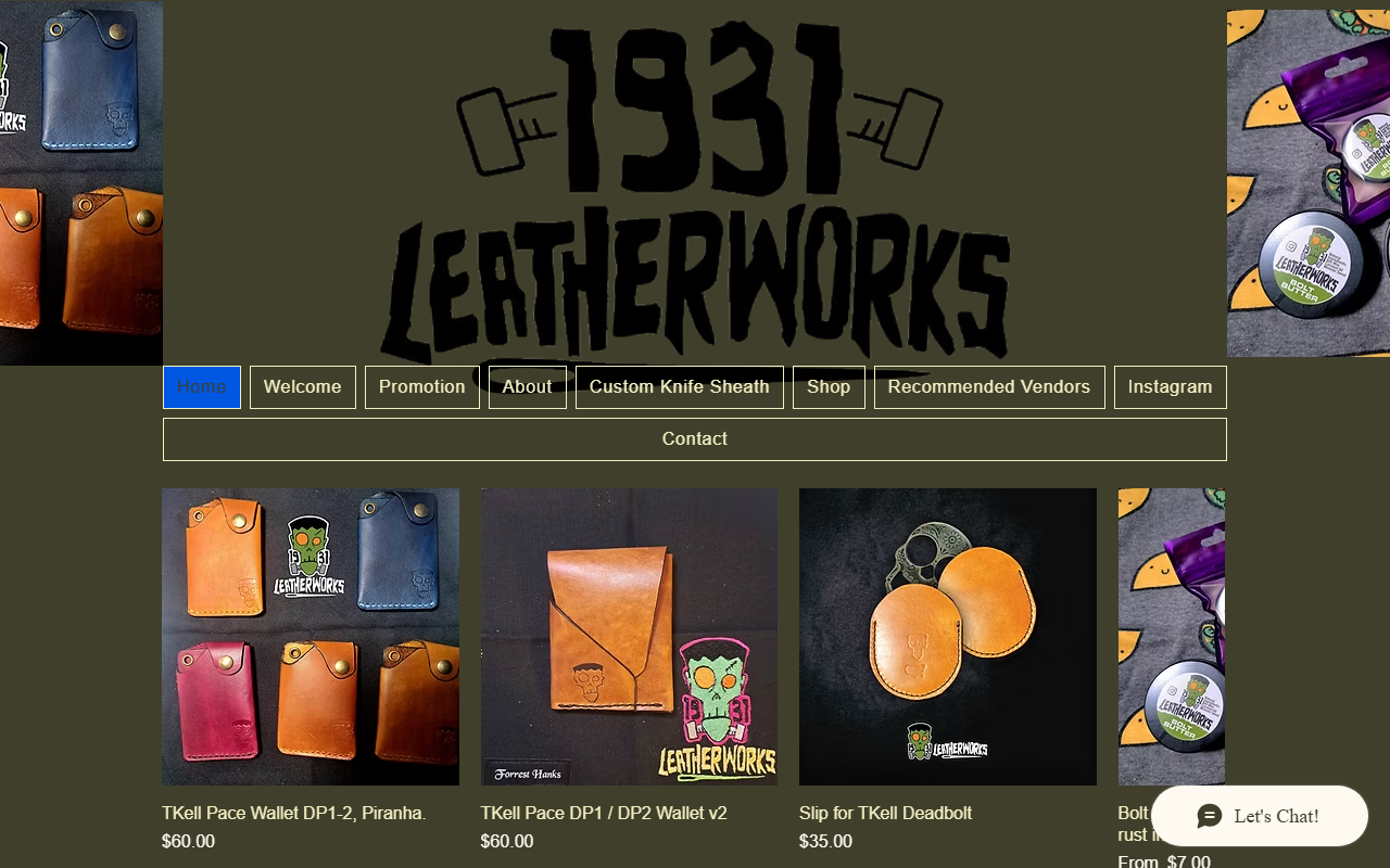 1931leatherworks.com screenshot