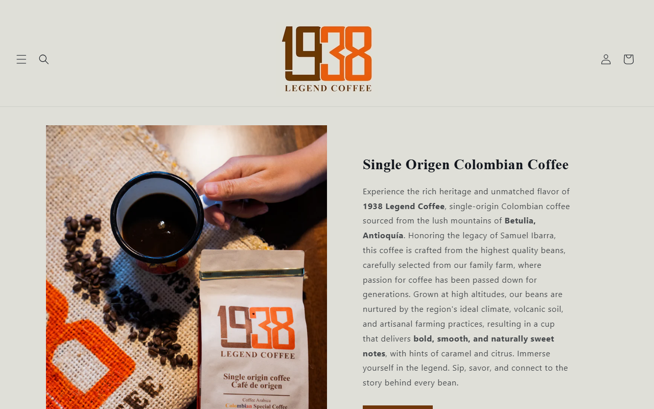 1938legendcoffee.com screenshot