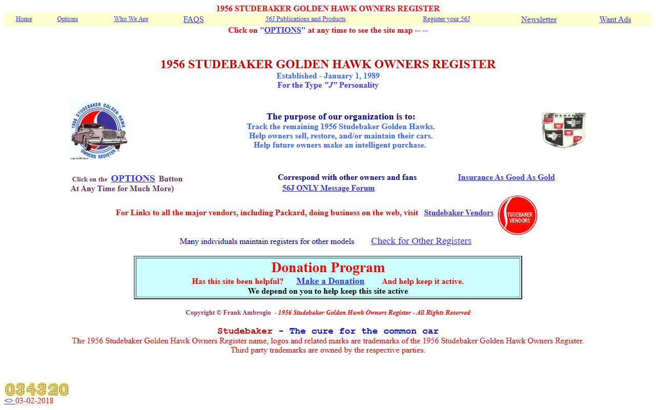 1956goldenhawk.com screenshot