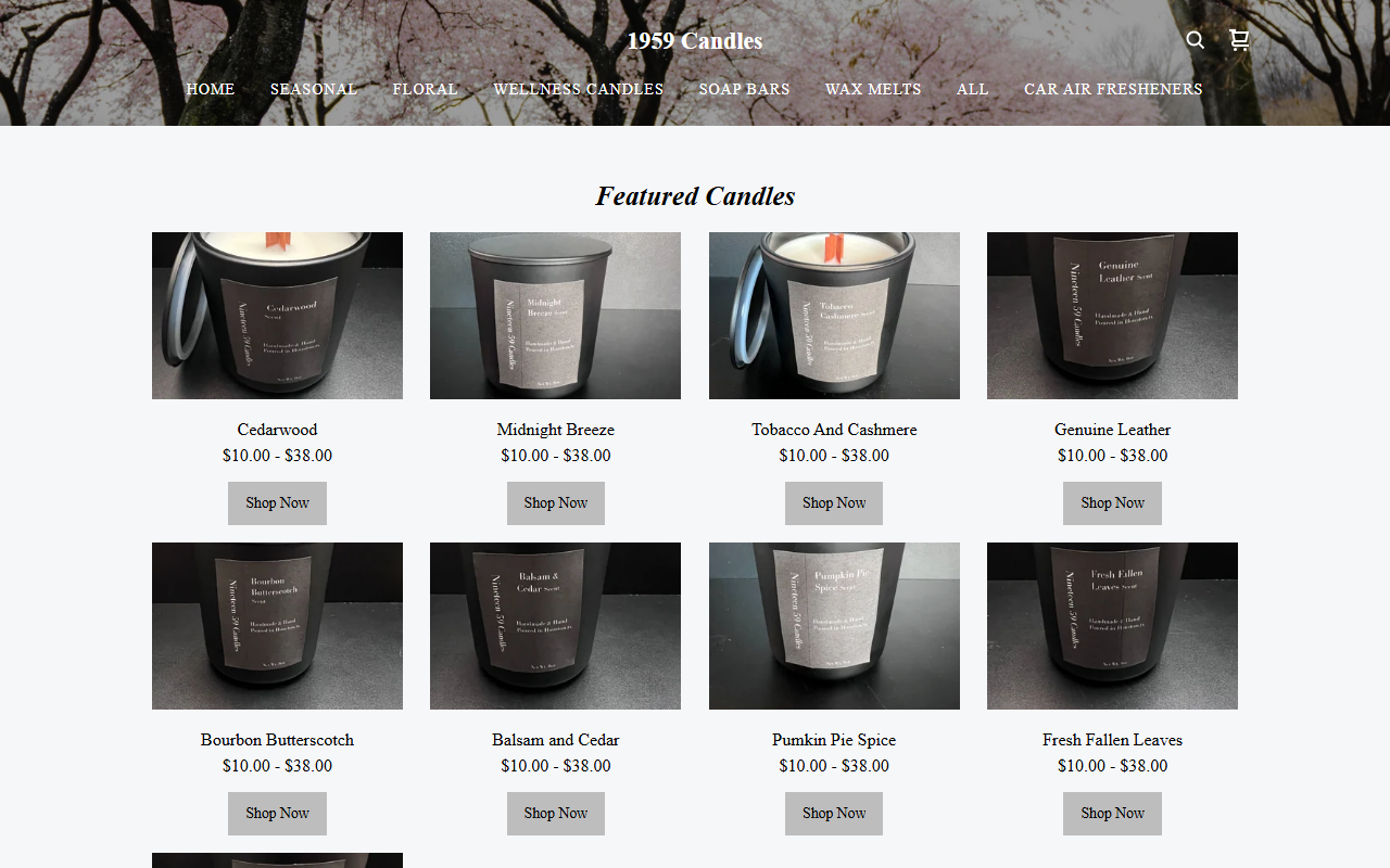 1959candles.com screenshot