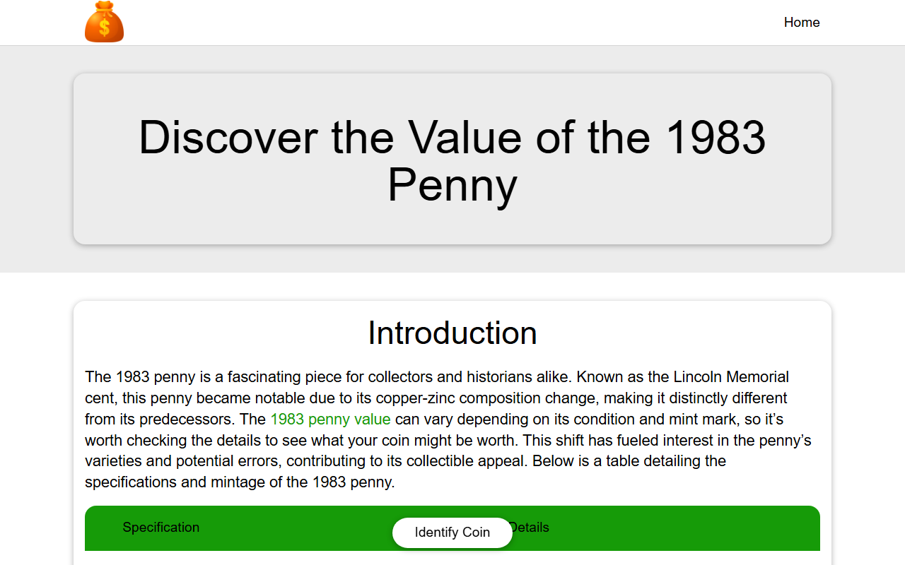1983pennyvalue.com screenshot