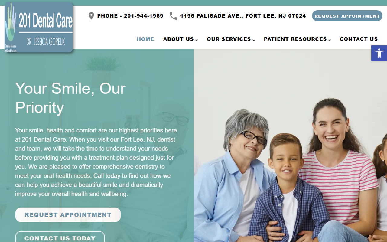 201-dentalcare.com screenshot