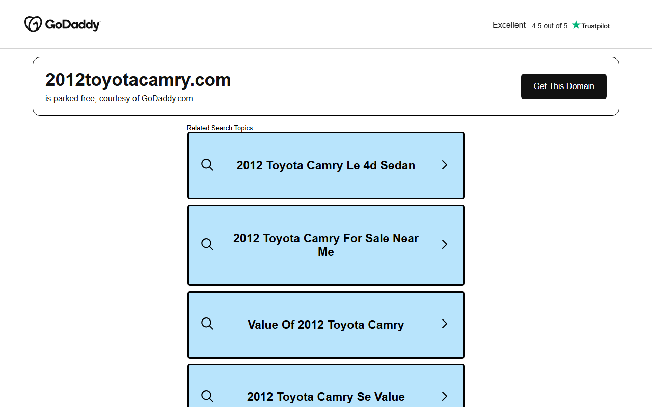 2012toyotacamry.com screenshot