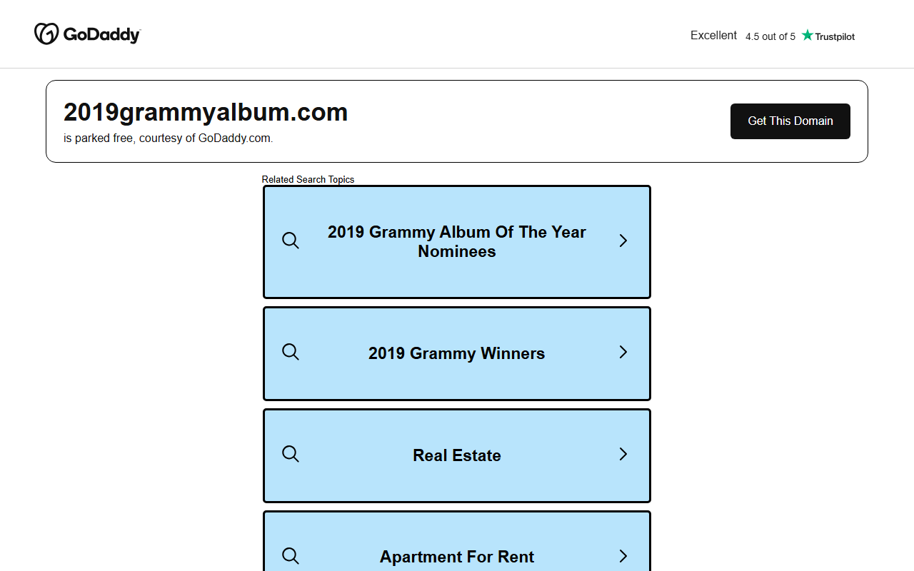 2019grammyalbum.com screenshot