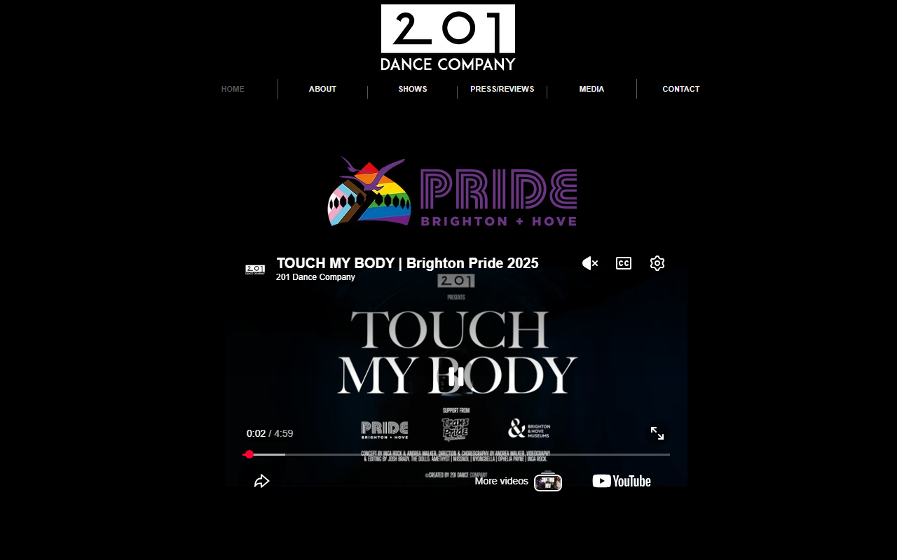201dancecompany.com screenshot