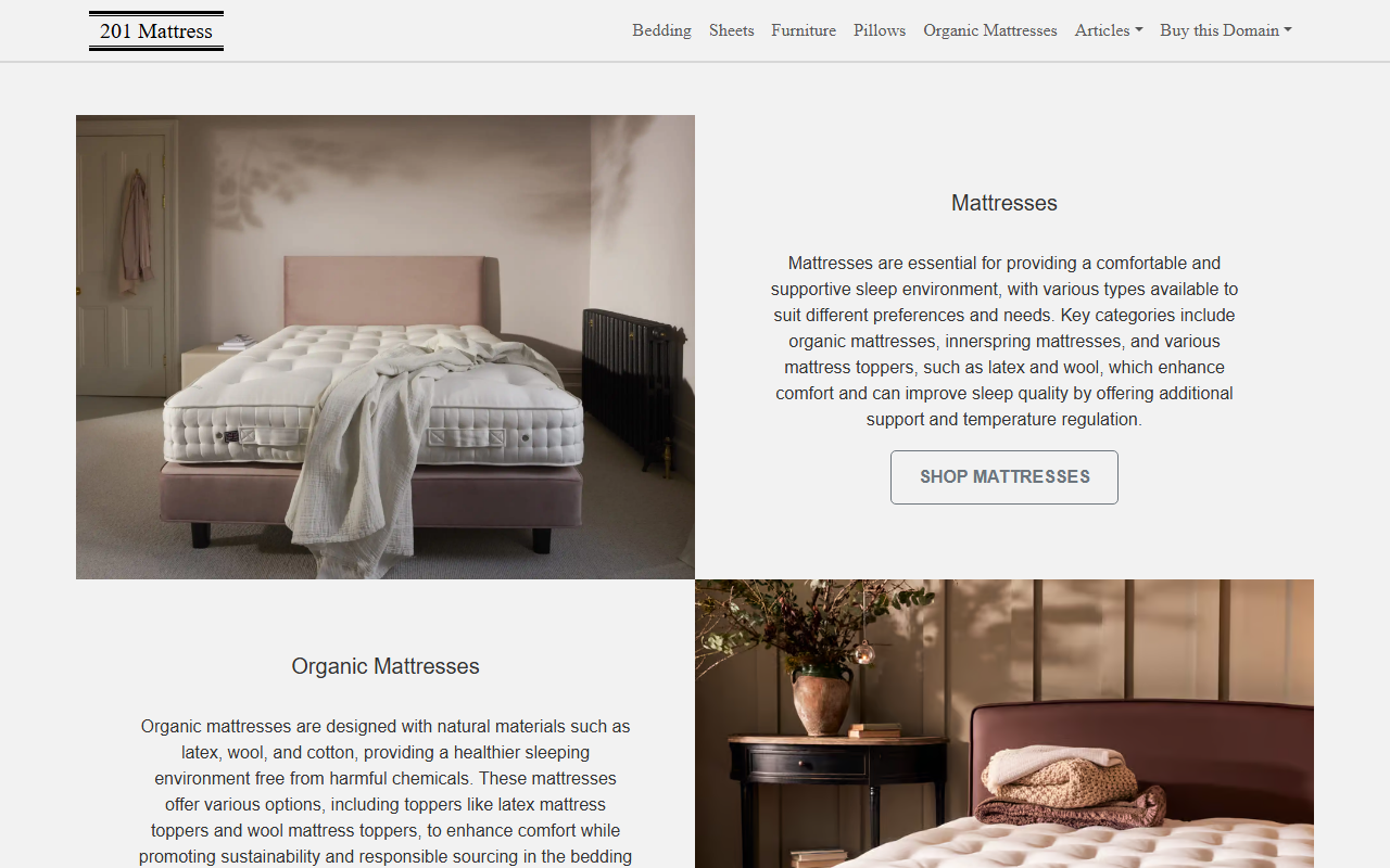 201mattress.com screenshot