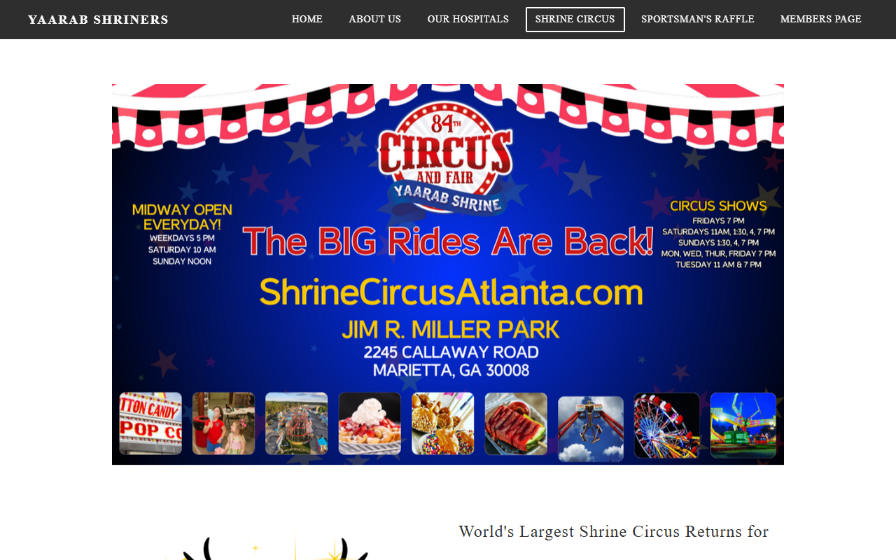 2024shrinecircus.com screenshot