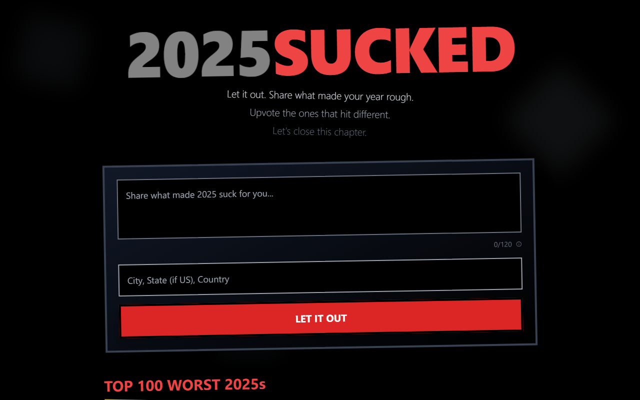 2025sucked.com screenshot