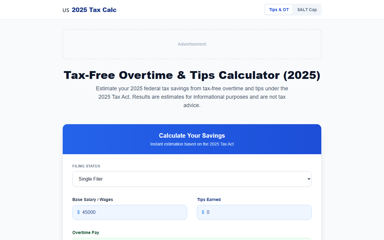 2025taxcalc.com screenshot