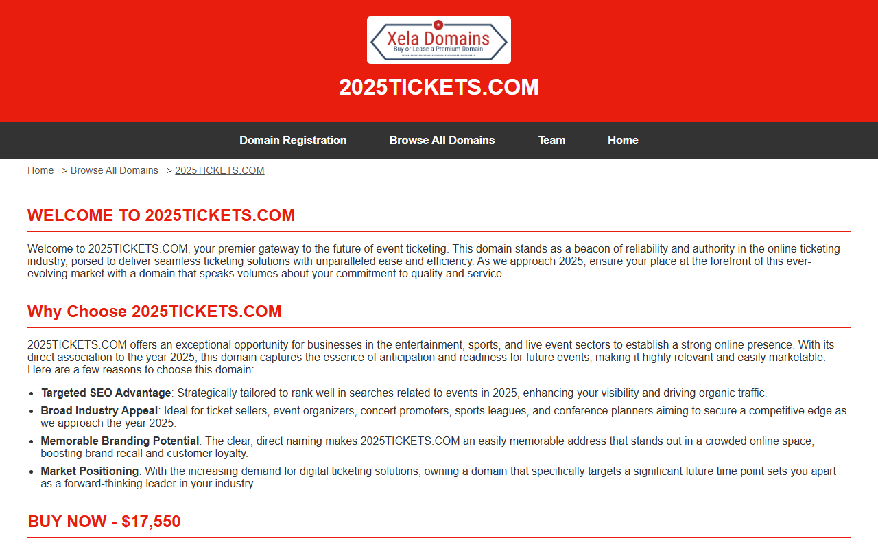 2025tickets.com screenshot