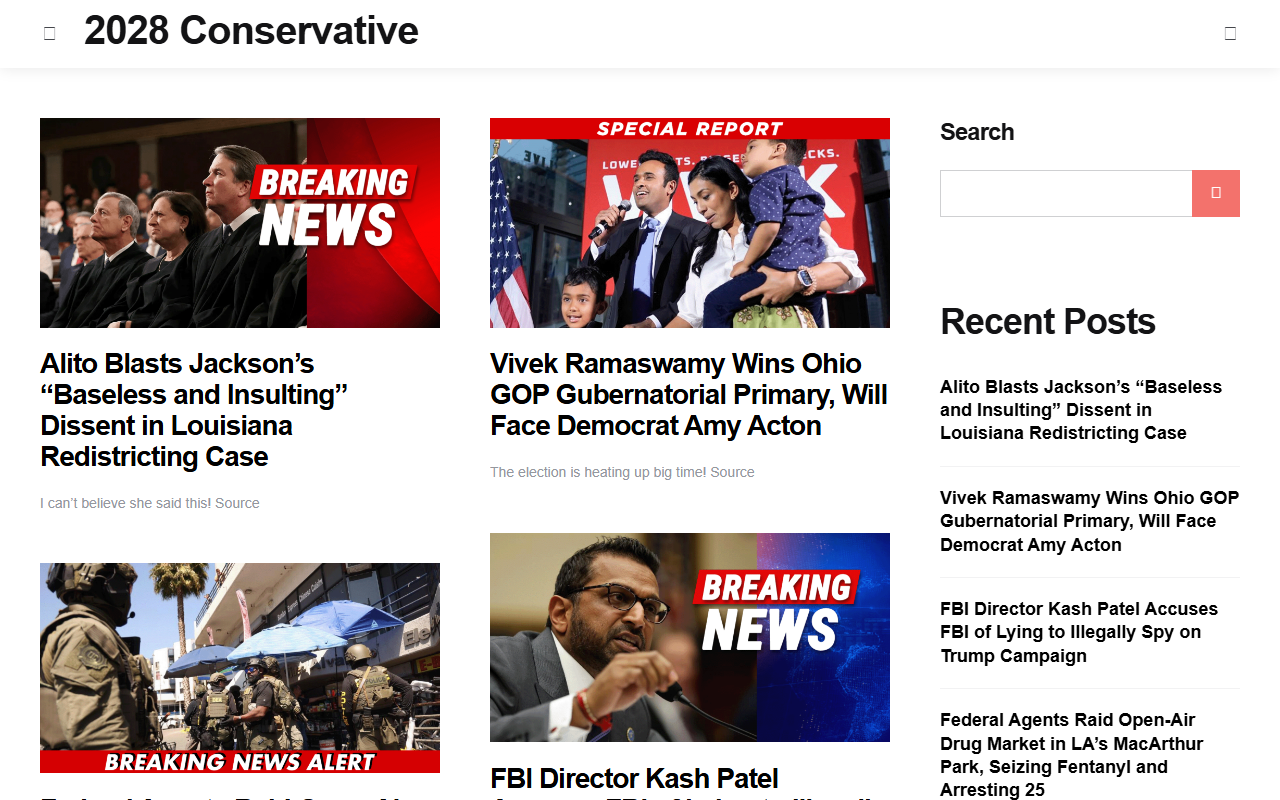 2028conservative.com screenshot