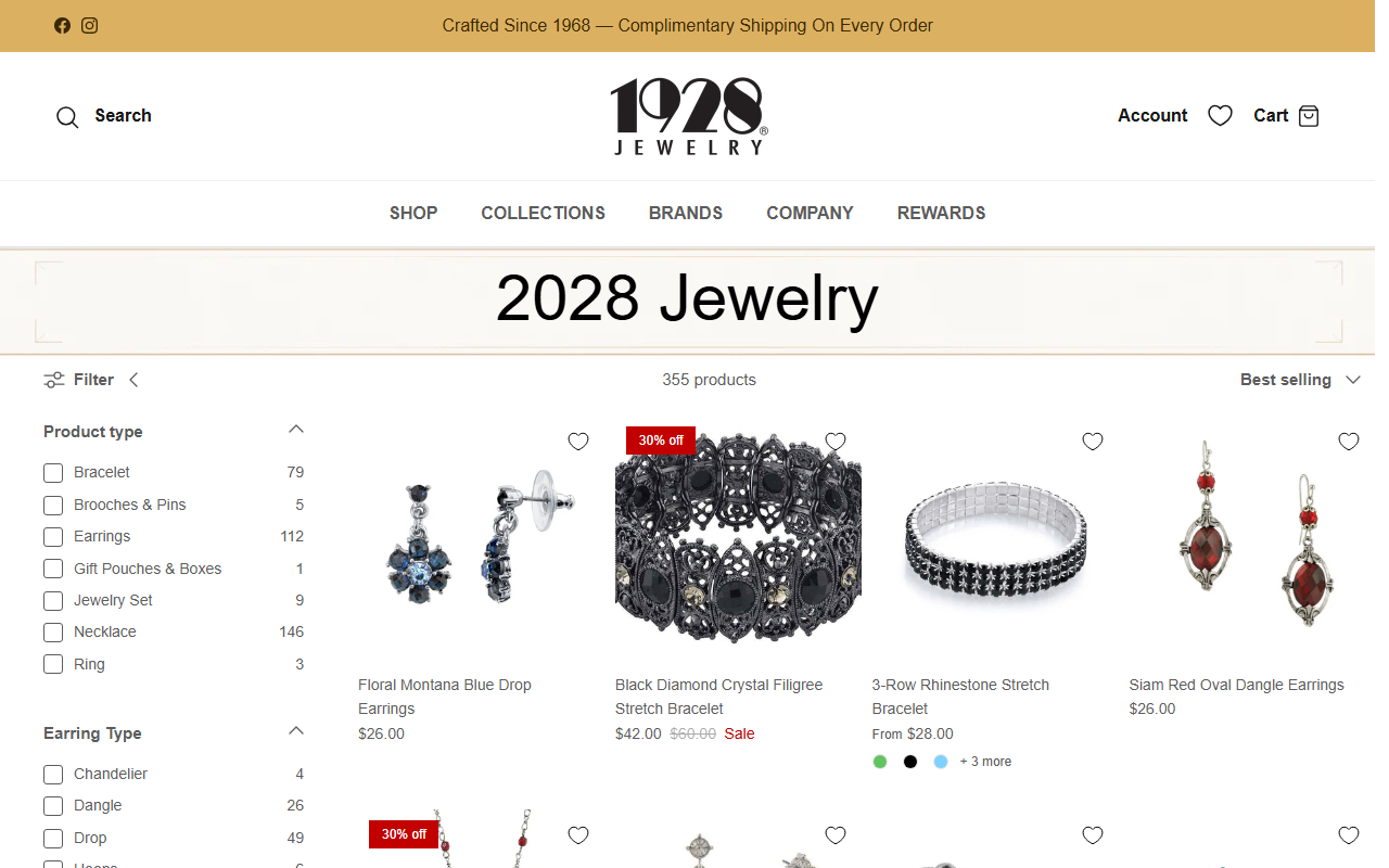 2028jewelry.com screenshot
