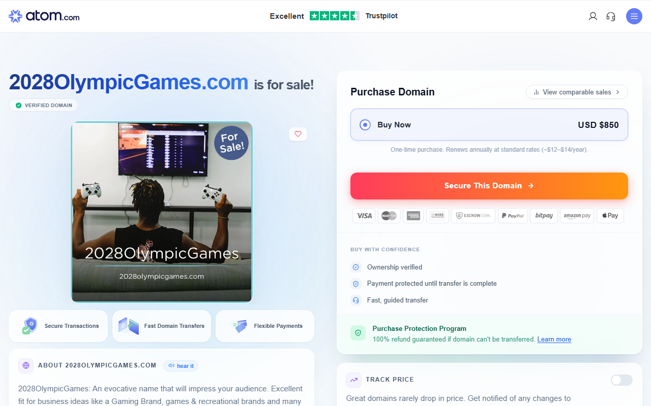 2028olympicgames.com screenshot