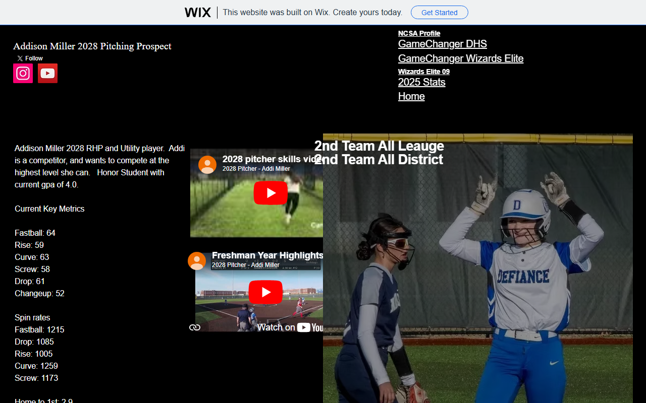 2028pitcher.com screenshot