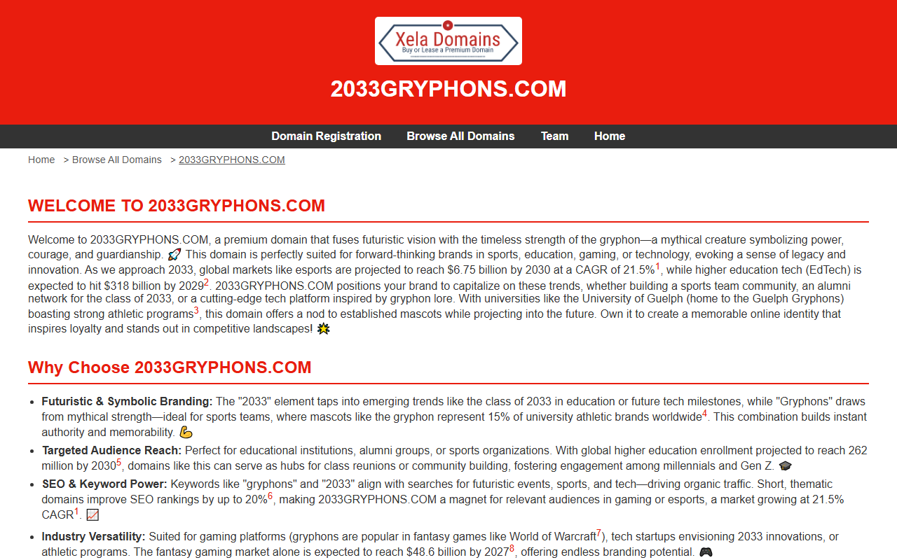 2033gryphons.com screenshot