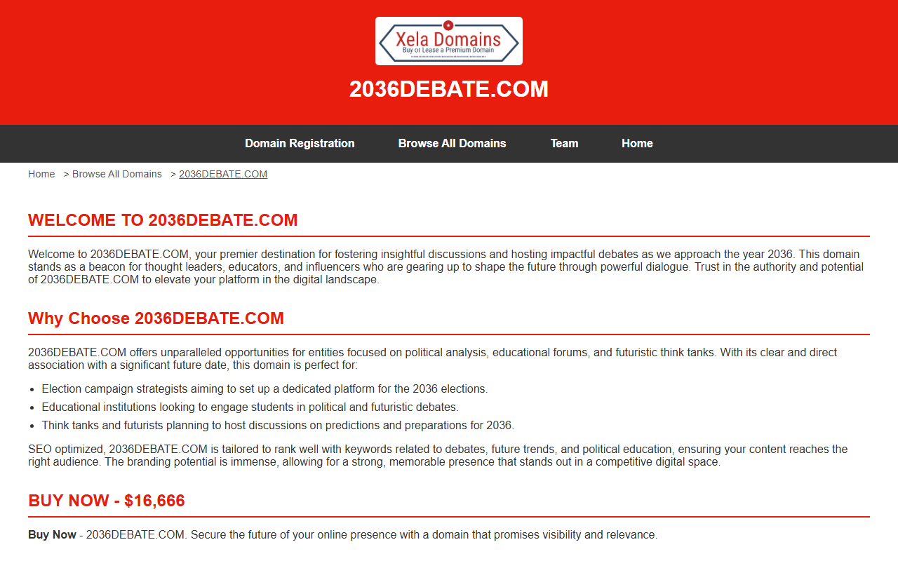 2036debate.com screenshot