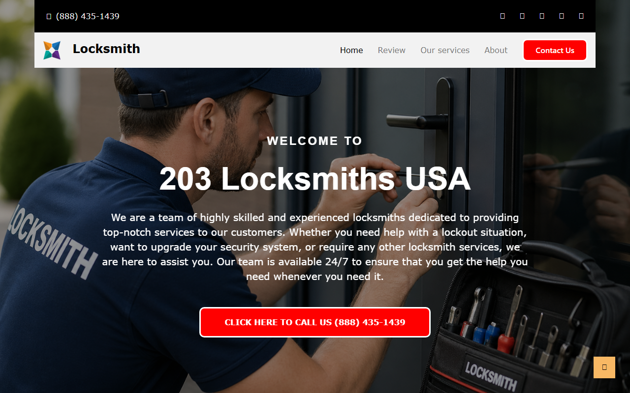 203locksmiths.com screenshot