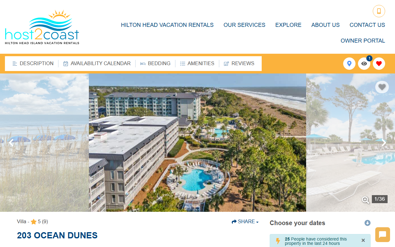 203oceandunes.com screenshot