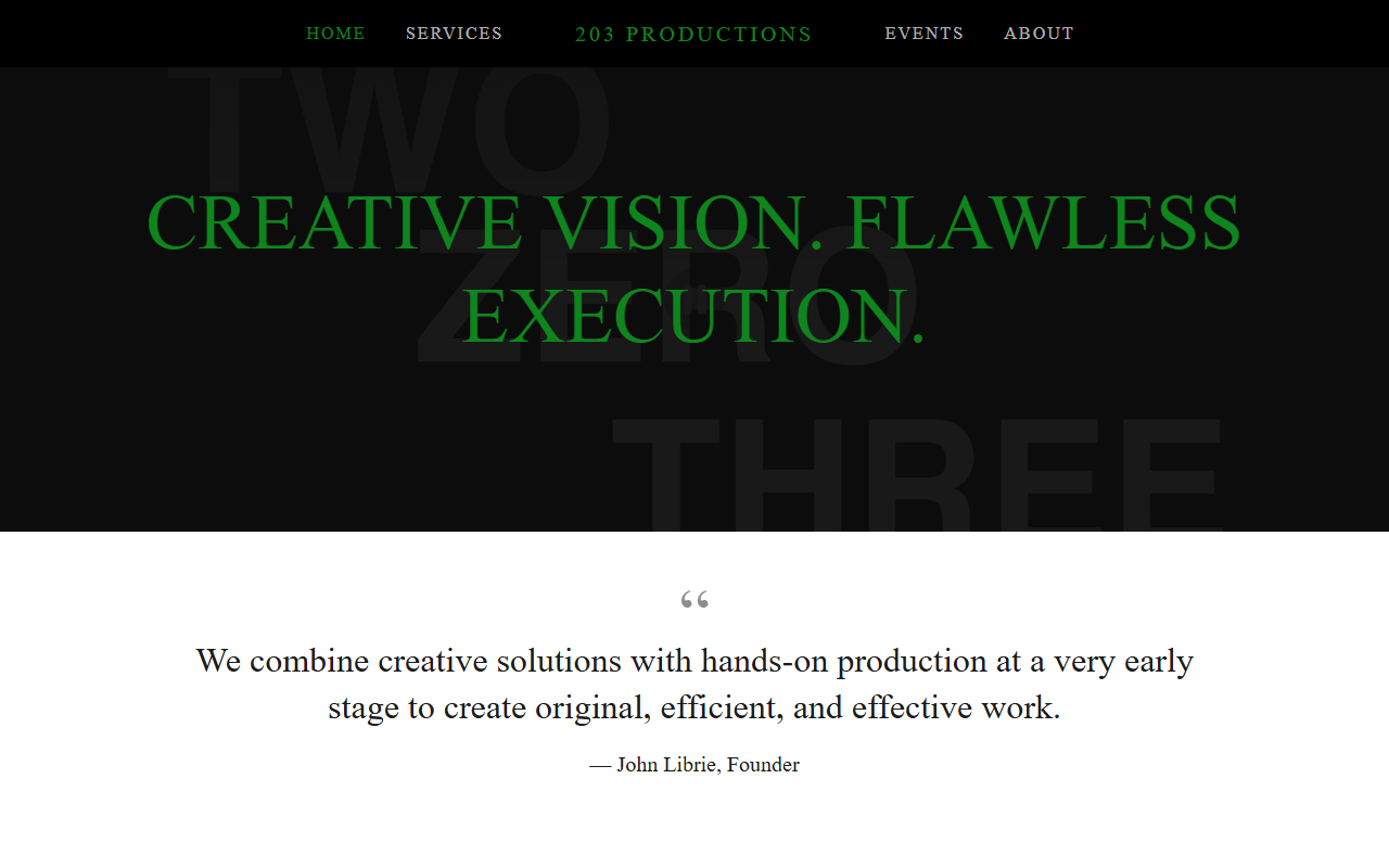203productions.com screenshot