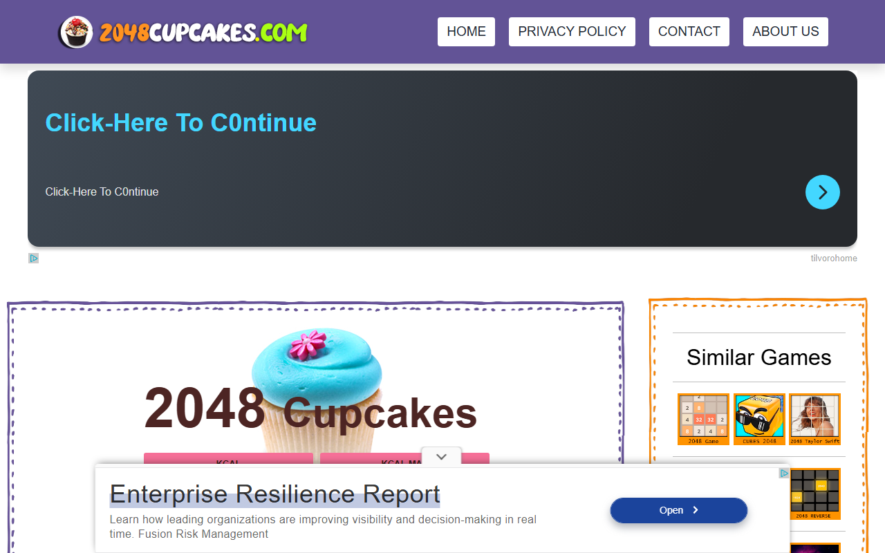 2048cupcakes.com screenshot