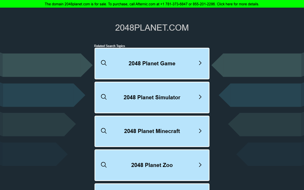2048planet.com screenshot