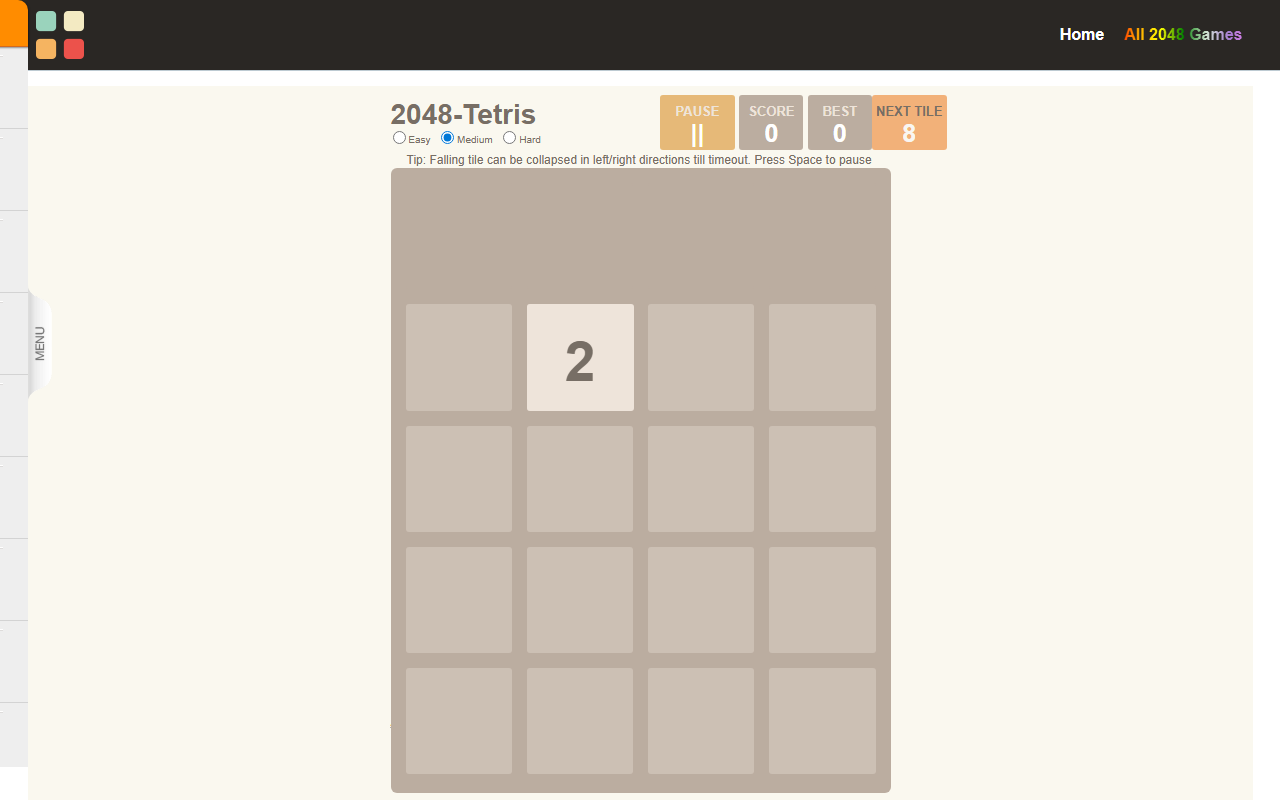 2048tetris.com screenshot