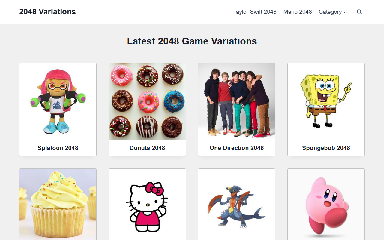 2048variations.com screenshot