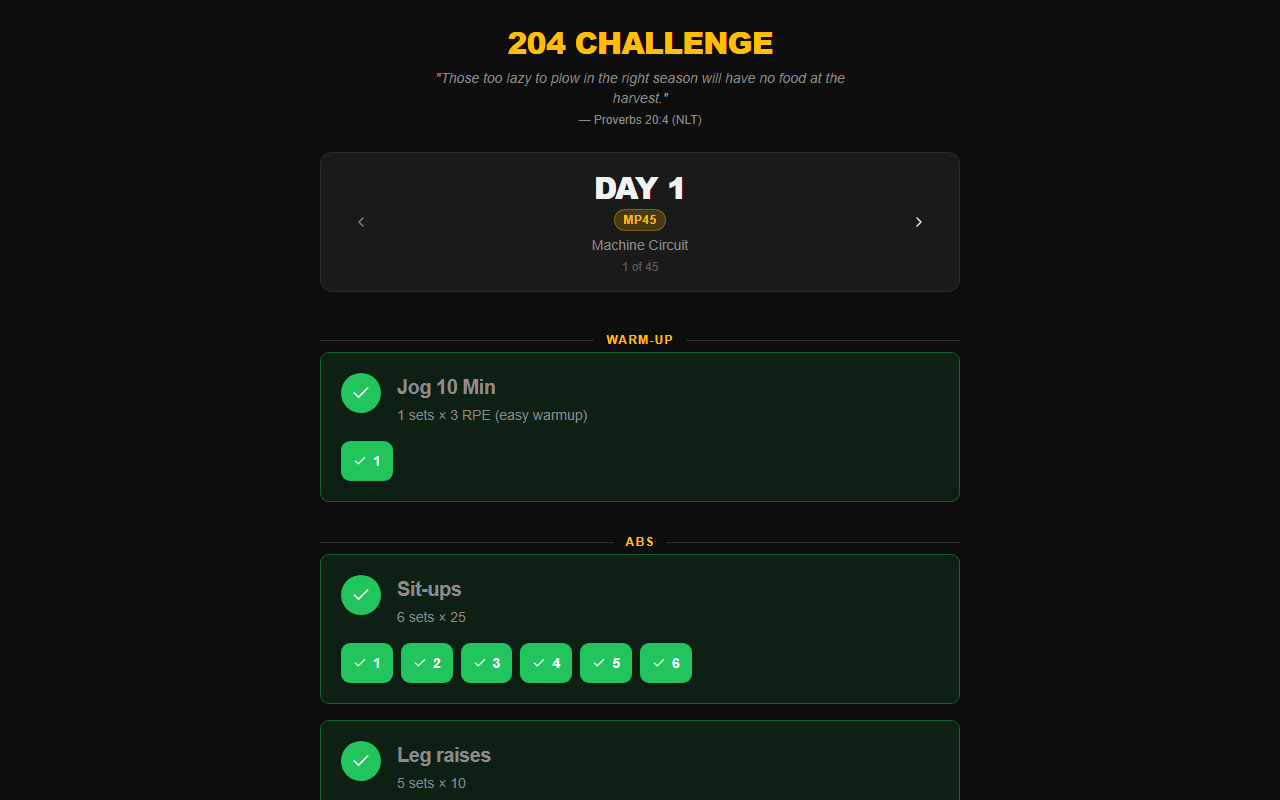 204challenge.com screenshot