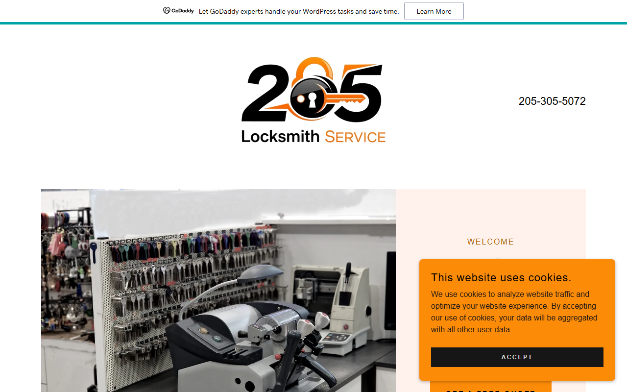 205-locksmith.com screenshot