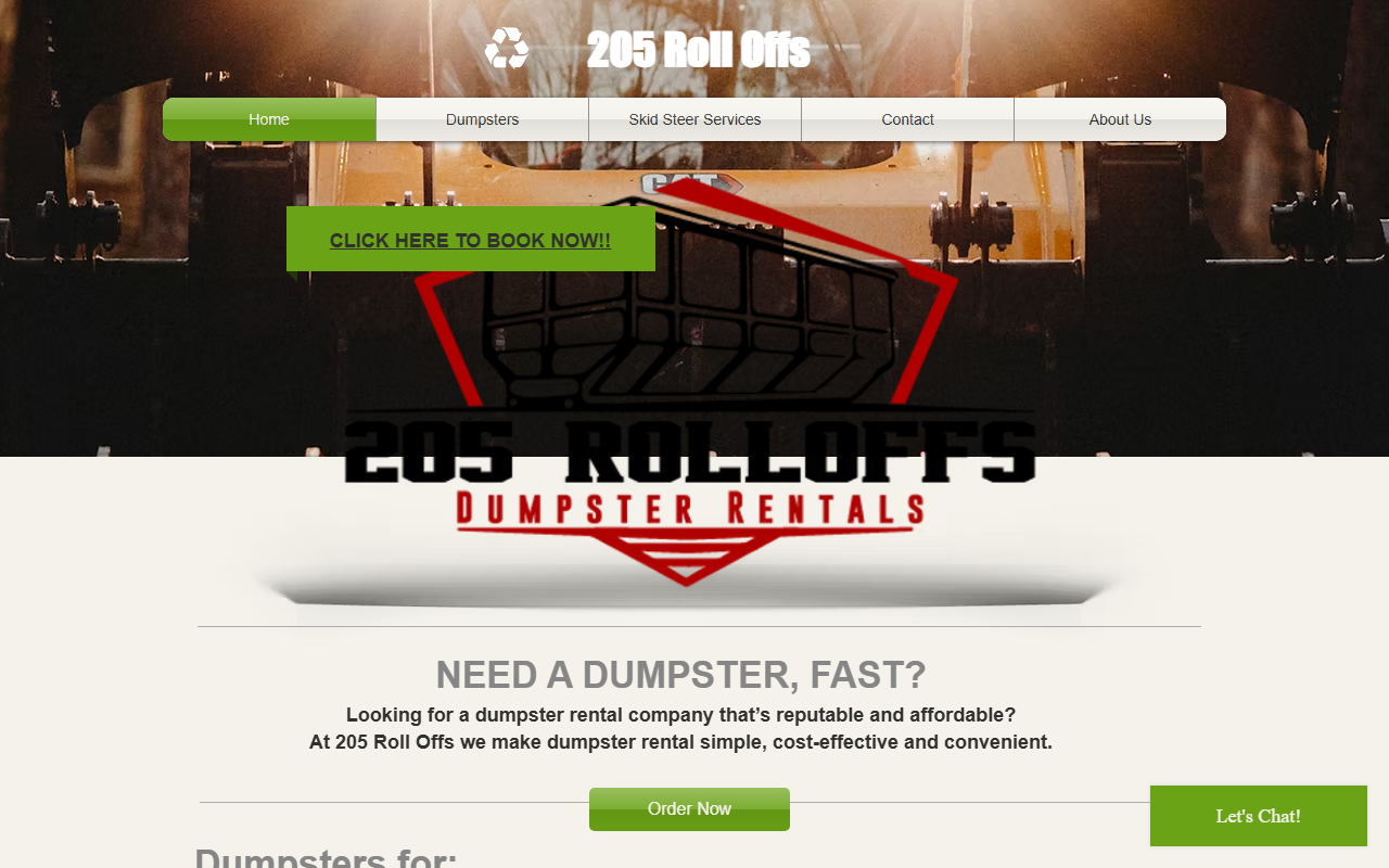 205-roll-offs.com screenshot