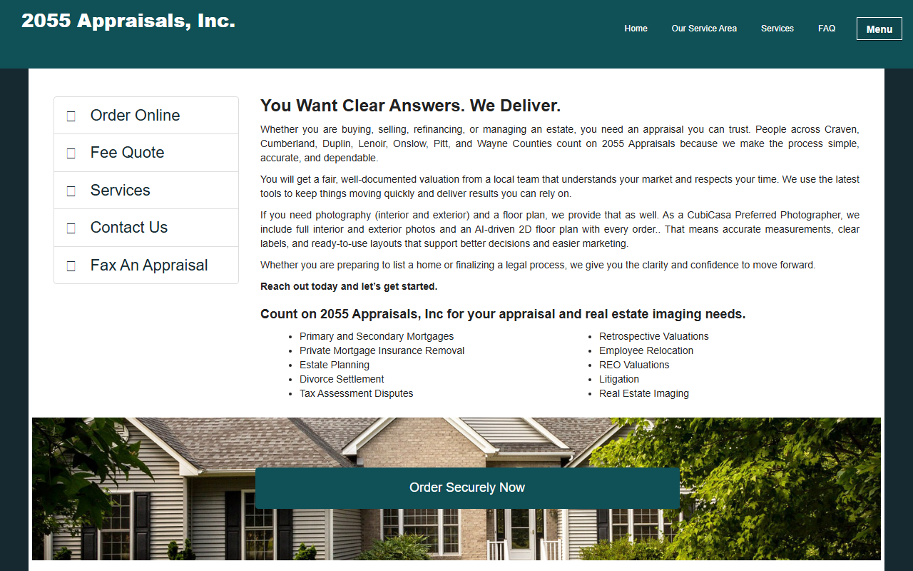 2055appraisals.com screenshot