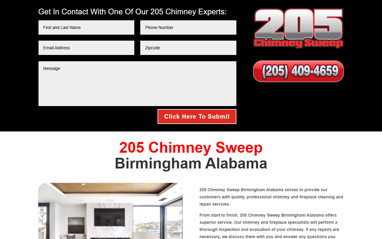 205chimney.com screenshot