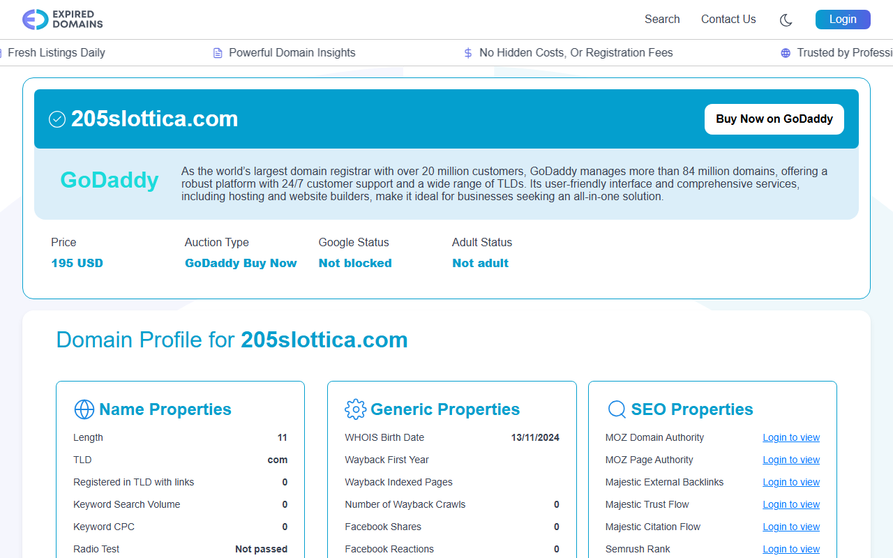 205slottica.com screenshot