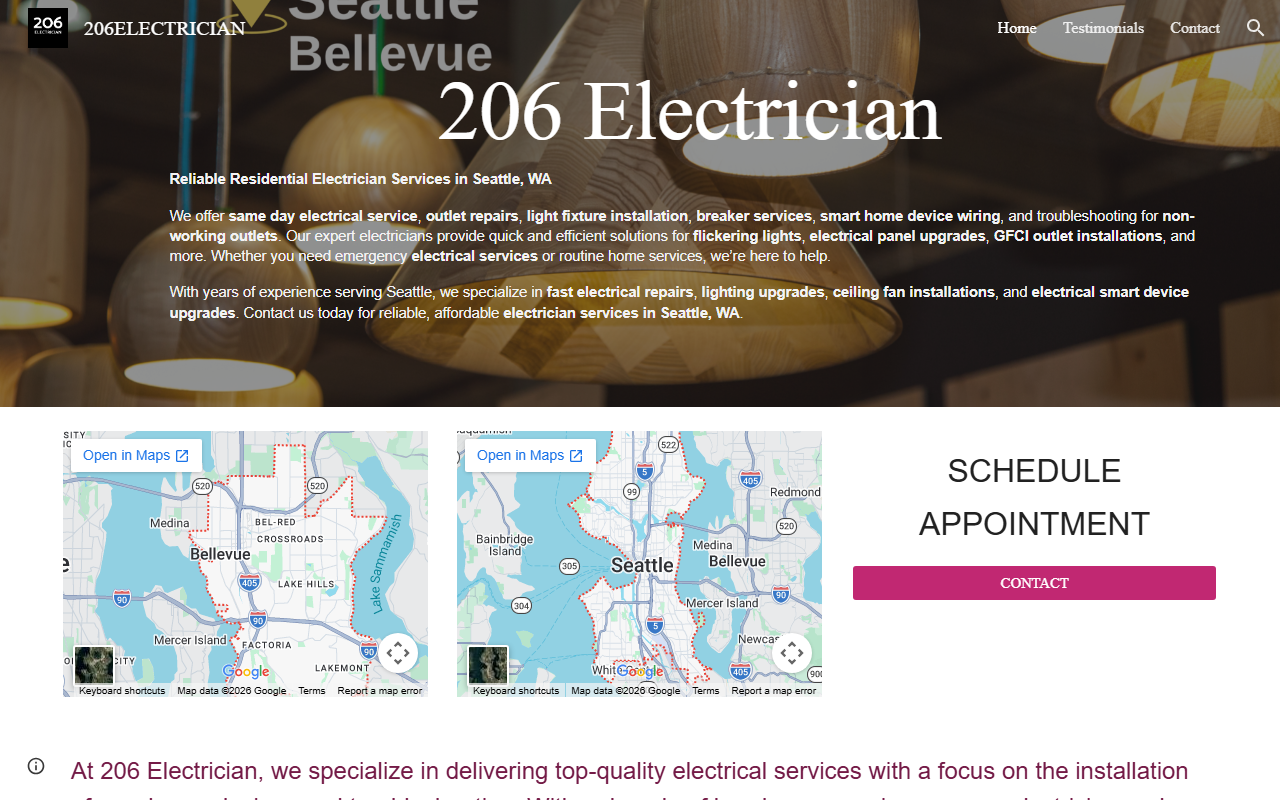 206electrician.com screenshot