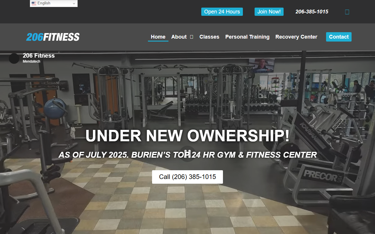 206fitnesscenter.com screenshot