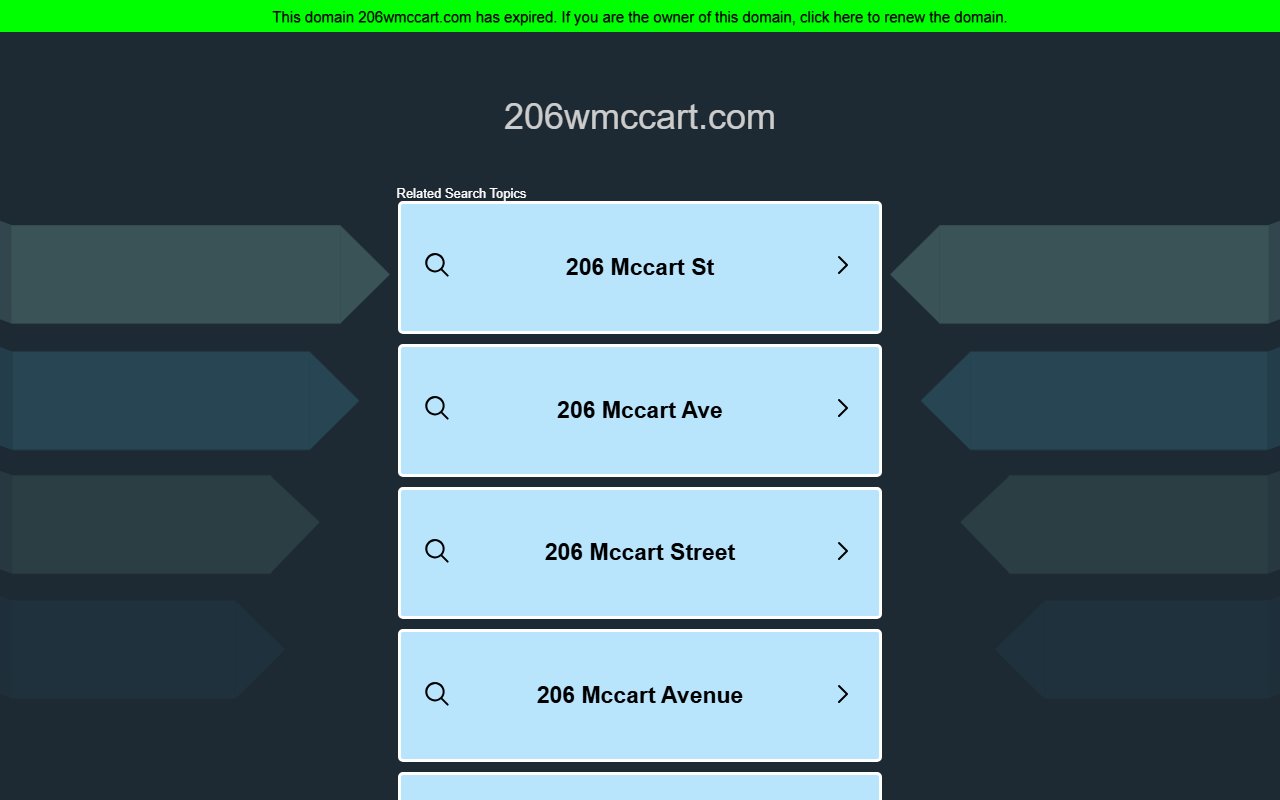 206wmccart.com screenshot
