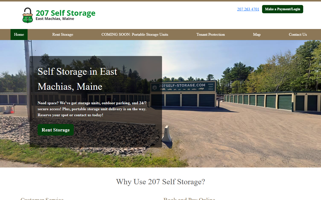 207-selfstorage.com screenshot