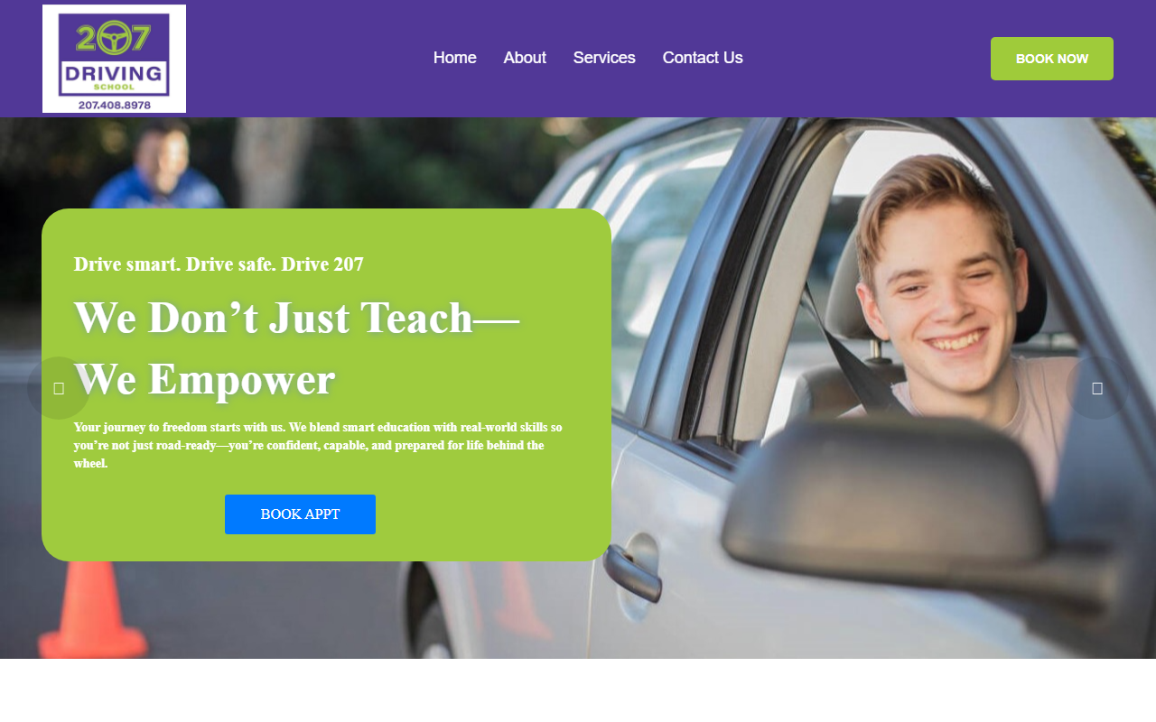 207drivingschool.com screenshot