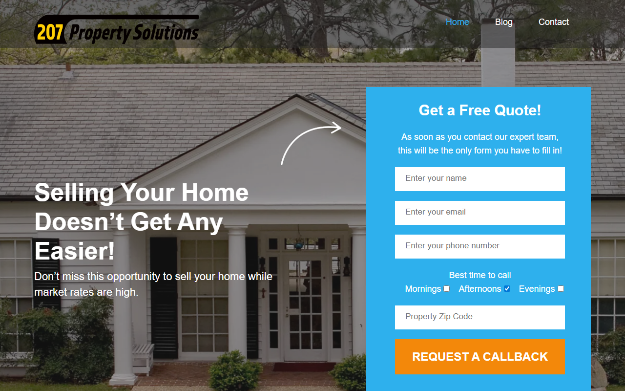 207homes4cash.com screenshot