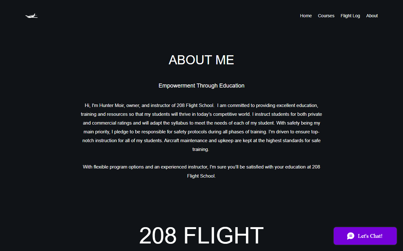 208flightschool.com screenshot