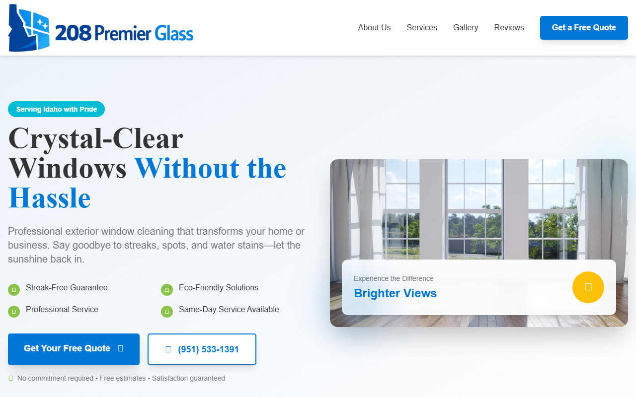 208premierglass.com screenshot