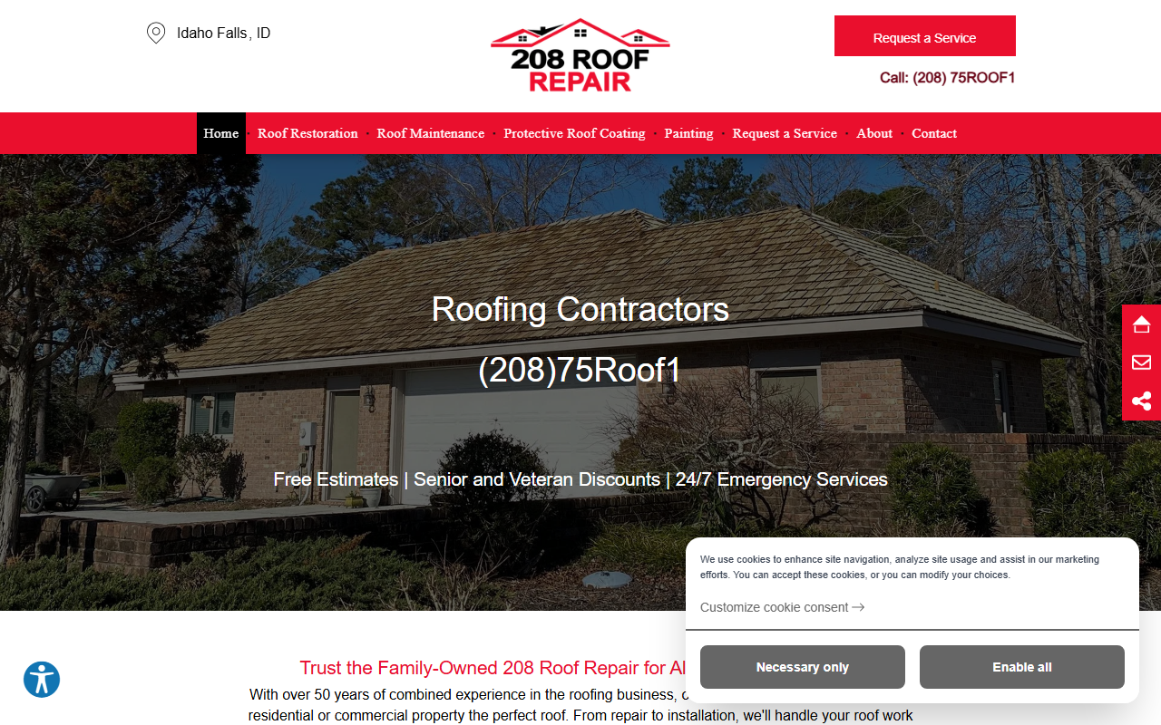 208roofrepair.com screenshot