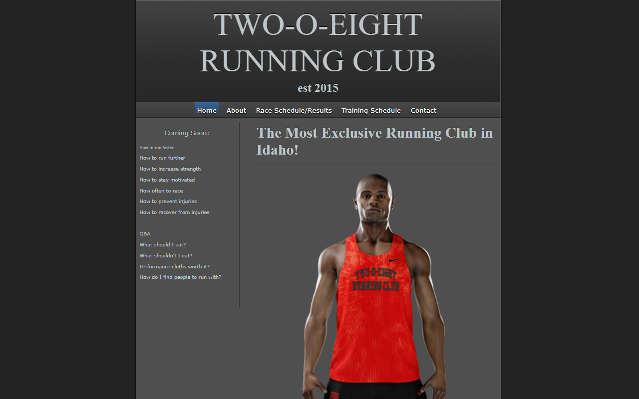 208runningclub.com screenshot