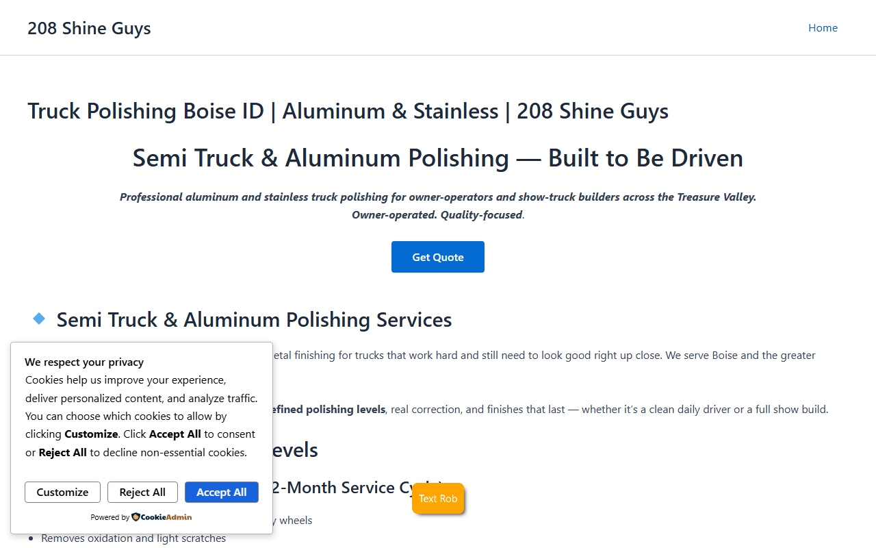 208shineguys.com screenshot